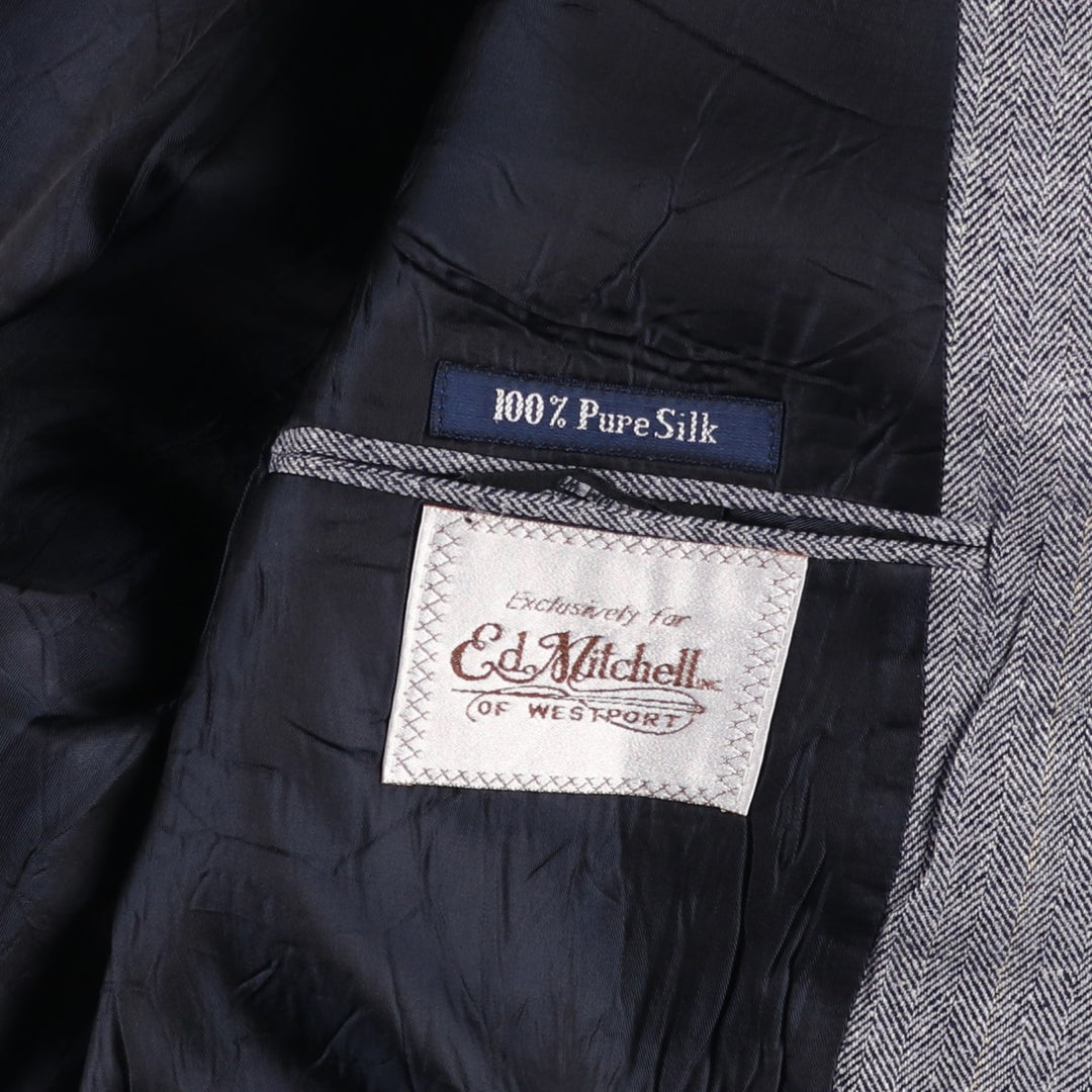 Burberry's Striped Silk Tailored Jacket, Made in USA, Men's Size L silk gray type Vintage Second Hand