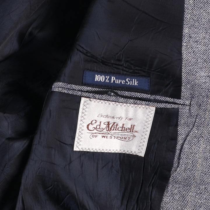 Burberry's Striped Silk Tailored Jacket, Made in USA, Men's Size L silk gray type Vintage Second Hand