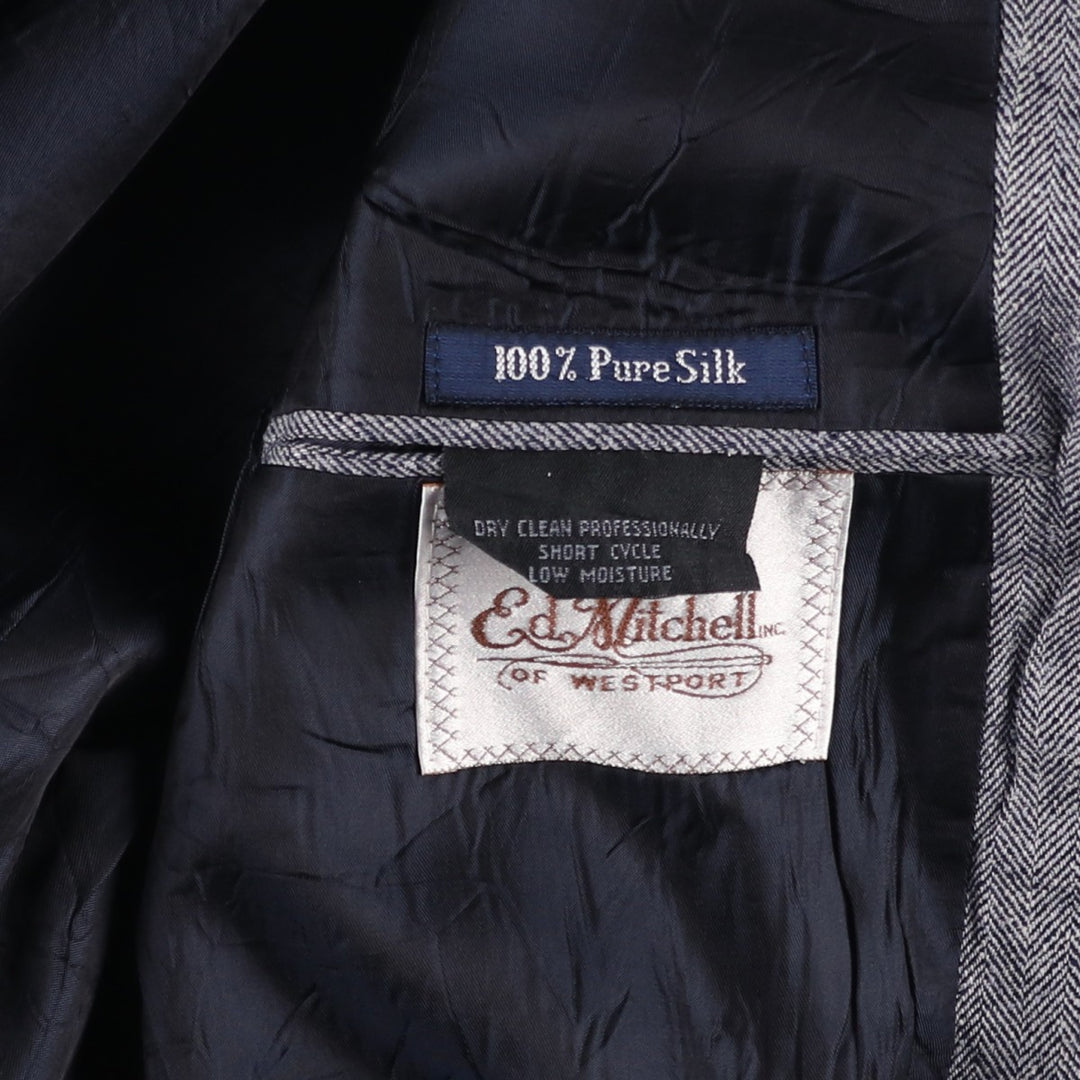 Burberry's Striped Silk Tailored Jacket, Made in USA, Men's Size L silk gray type Vintage Second Hand