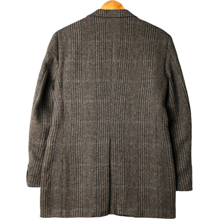 Haggar Imperial Check Pattern Wool Tailored Jacket, Made in USA, Men's Size Medium wool brown type Vintage Second Hand