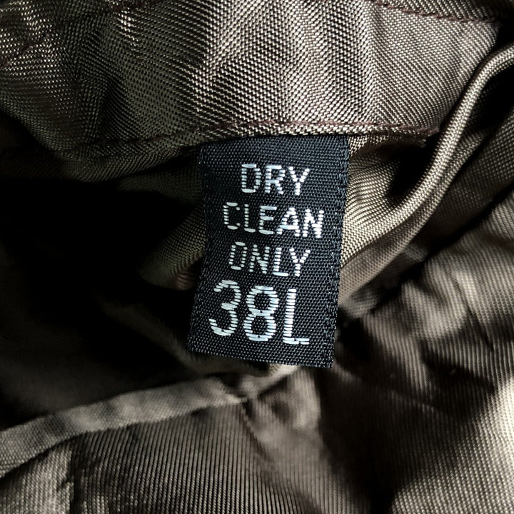 Haggar Imperial Check Pattern Wool Tailored Jacket, Made in USA, Men's Size Medium wool brown type Vintage Second Hand