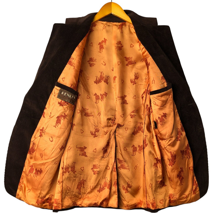 TIP TOP HENLEY Corduroy Tailored Jacket, Men's Size Small cotton brown type Vintage Second Hand