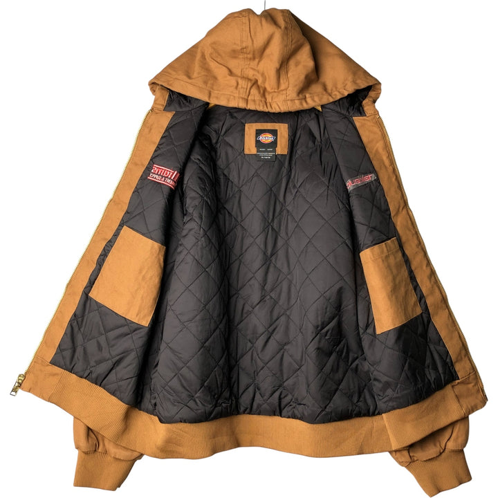 Dickies Active Jacket Type Padded Duck Full Zip Hoodie, Men's XL cotton ocher yellow type Vintage Second Hand