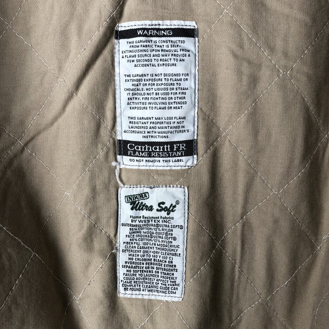 Carhartt FR Series Padded Duck Work Blouson, Men's Size XL cotton ocher yellow type Vintage Second Hand