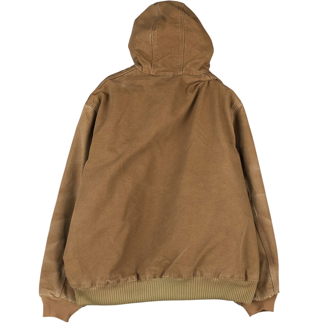 Carhartt Active Jacket, Padded Duck Full-Zip Hoodie, Men's XXL cotton Khaki type brown Vintage Second Hand