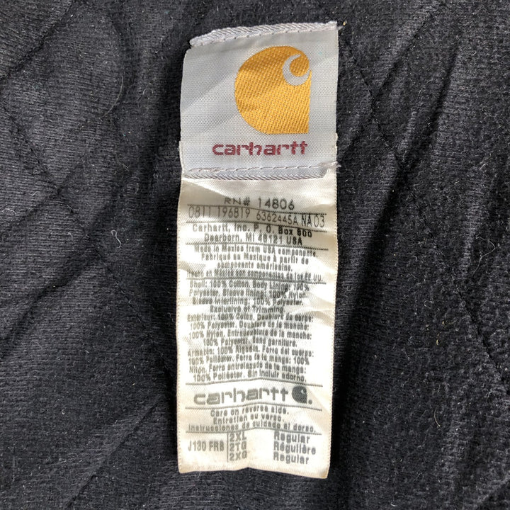 Carhartt Active Jacket, Padded Duck Full-Zip Hoodie, Men's XXL cotton Khaki type brown Vintage Second Hand