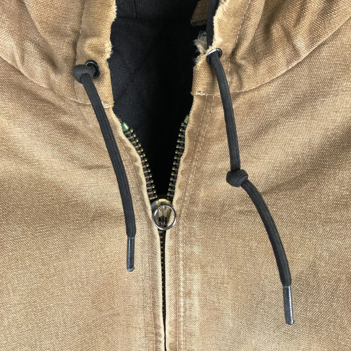 Carhartt Active Jacket, Padded Duck Full-Zip Hoodie, Men's XXL cotton Khaki type brown Vintage Second Hand