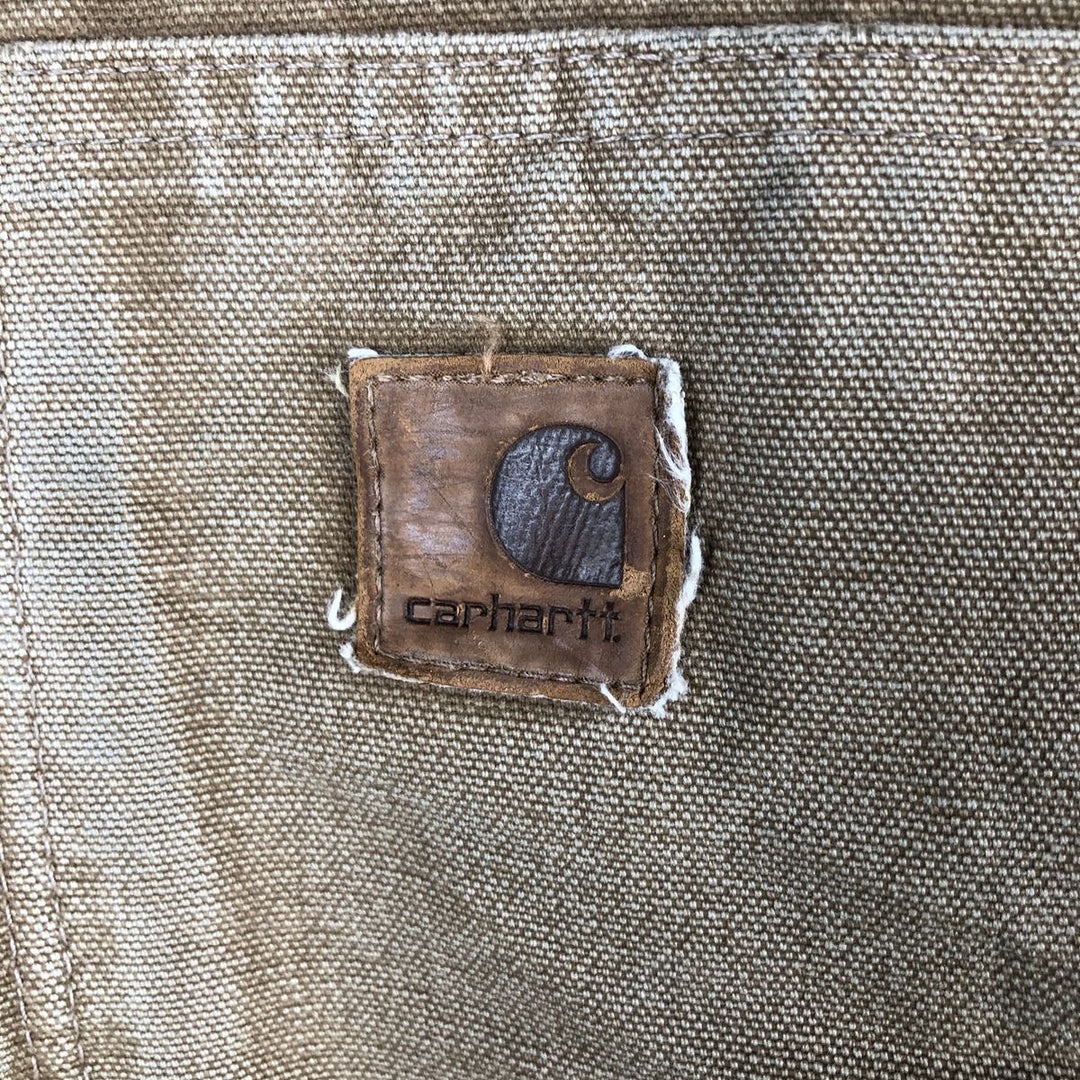 Carhartt Active Jacket, Padded Duck Full-Zip Hoodie, Men's XXL cotton Khaki type brown Vintage Second Hand