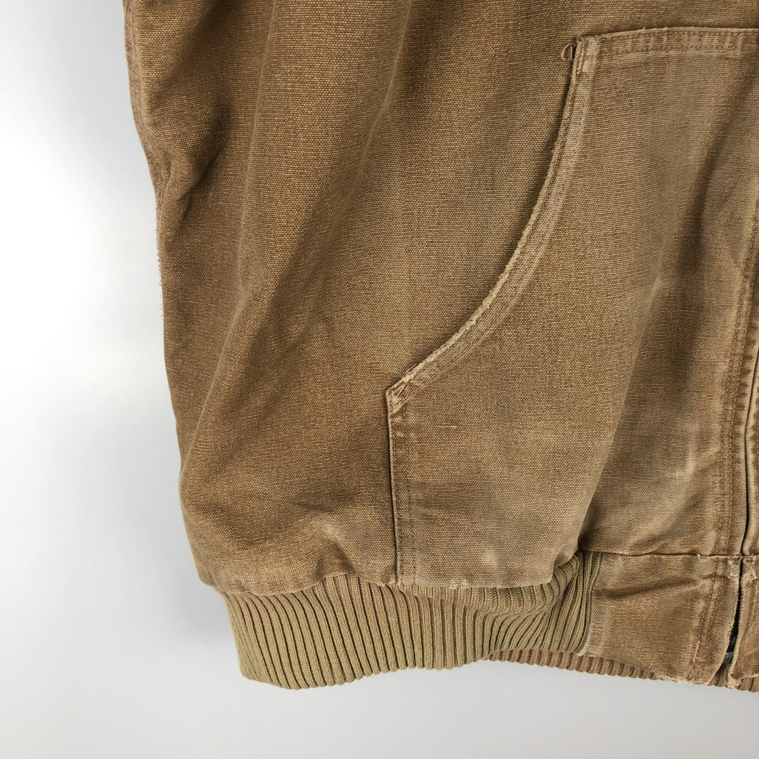 Carhartt Active Jacket, Padded Duck Full-Zip Hoodie, Men's XXL cotton Khaki type brown Vintage Second Hand