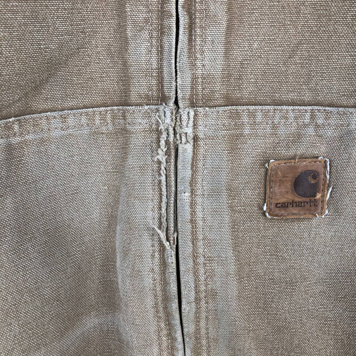 Carhartt Active Jacket, Padded Duck Full-Zip Hoodie, Men's XXL cotton Khaki type brown Vintage Second Hand