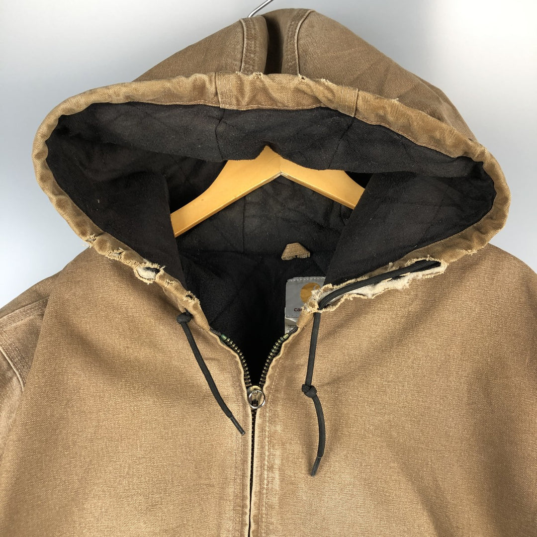 Carhartt Active Jacket, Padded Duck Full-Zip Hoodie, Men's XXL cotton Khaki type brown Vintage Second Hand