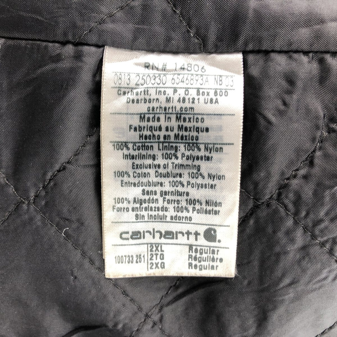 Carhartt Active Jacket, Padded Duck Full-Zip Hoodie, Men's XXL cotton Khaki type sage green Vintage Second Hand