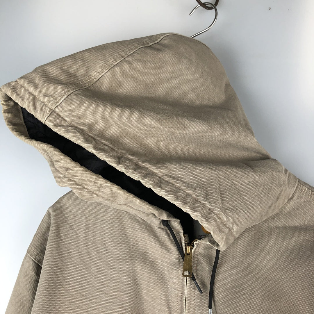 Carhartt Active Jacket, Padded Duck Full-Zip Hoodie, Men's XXL cotton Khaki type sage green Vintage Second Hand