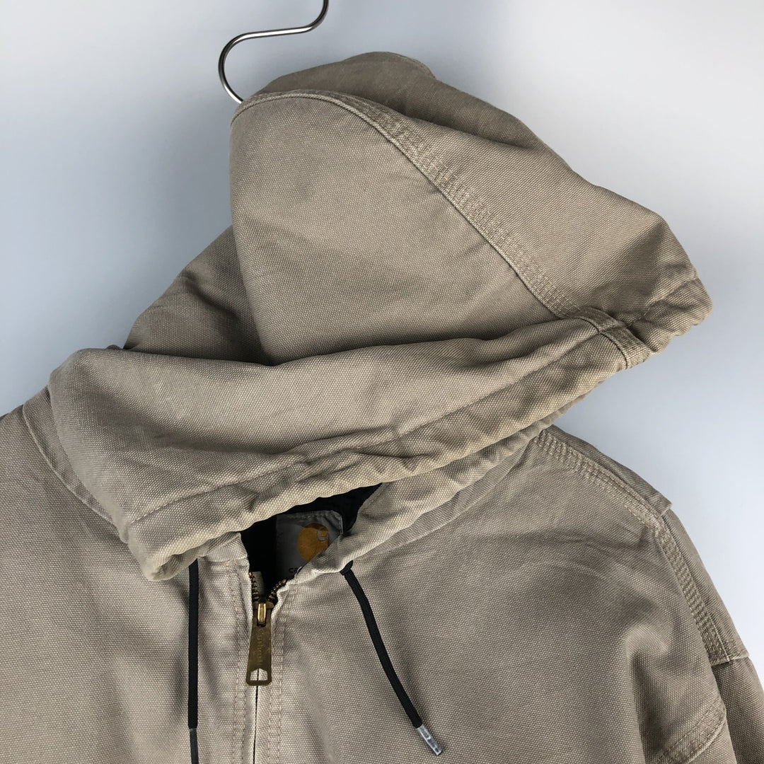 Carhartt Active Jacket, Padded Duck Full-Zip Hoodie, Men's XXL cotton Khaki type sage green Vintage Second Hand