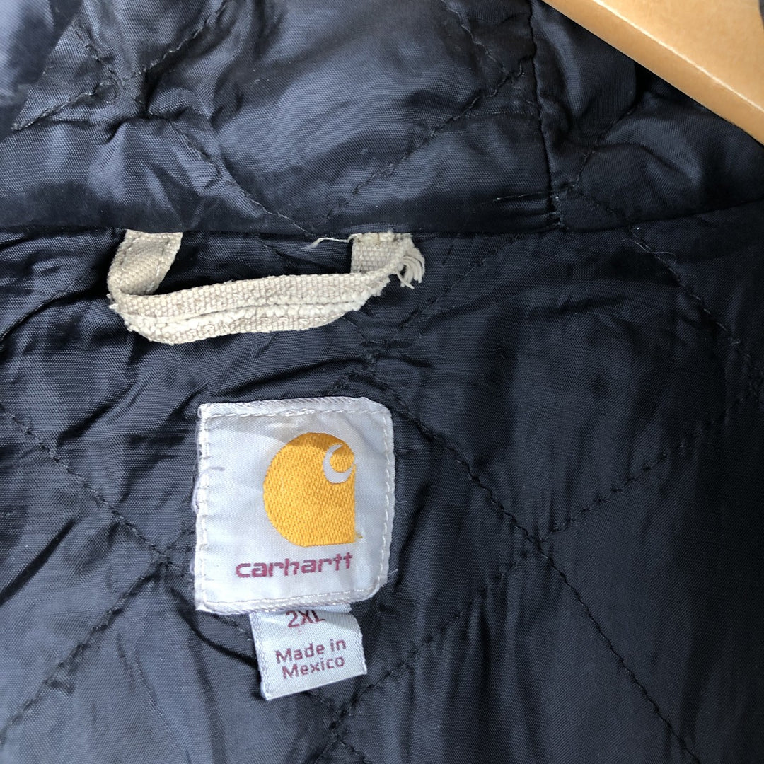 Carhartt Active Jacket, Padded Duck Full-Zip Hoodie, Men's XXL cotton Khaki type sage green Vintage Second Hand