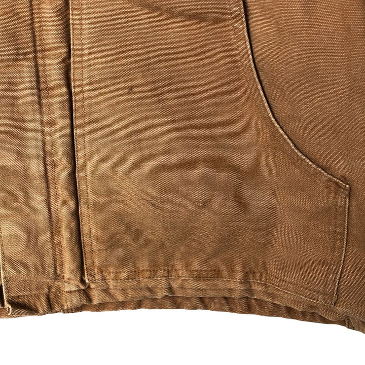 2000'S Carhartt Traditional Padded Duck Work Jacket, Made in USA, Men's Size XL cotton ocher yellow type Vintage Second Hand