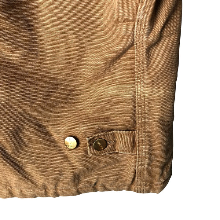 2000'S Carhartt Traditional Padded Duck Work Jacket, Made in USA, Men's Size XL cotton ocher yellow type Vintage Second Hand