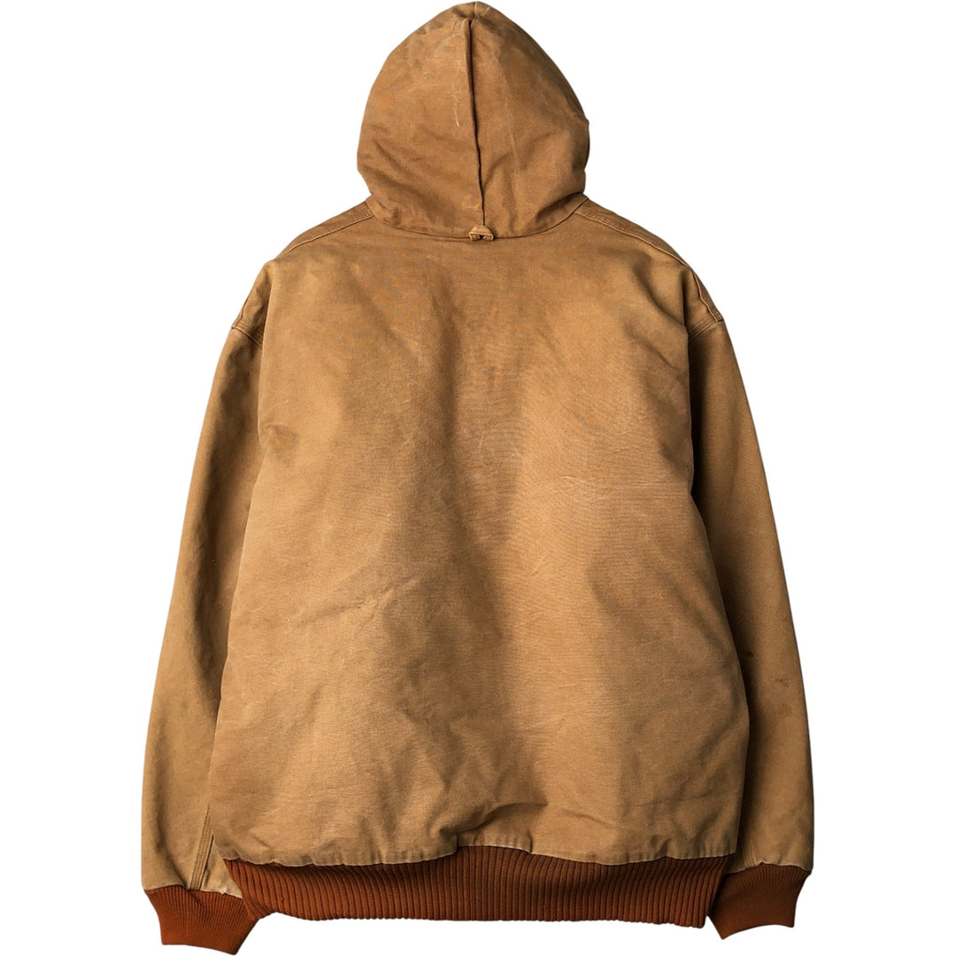 Oversized Carhartt Active Jacket, Padded Duck Full-Zip Hoodie, Made in USA, Men's XXXL cotton ocher yellow type Vintage Second Hand