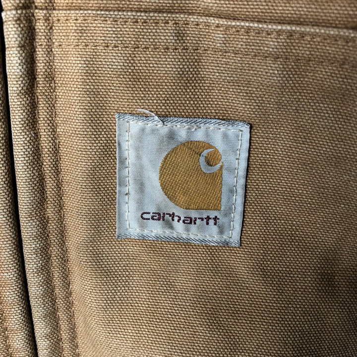 Oversized Carhartt Active Jacket, Padded Duck Full-Zip Hoodie, Made in USA, Men's XXXL cotton ocher yellow type Vintage Second Hand