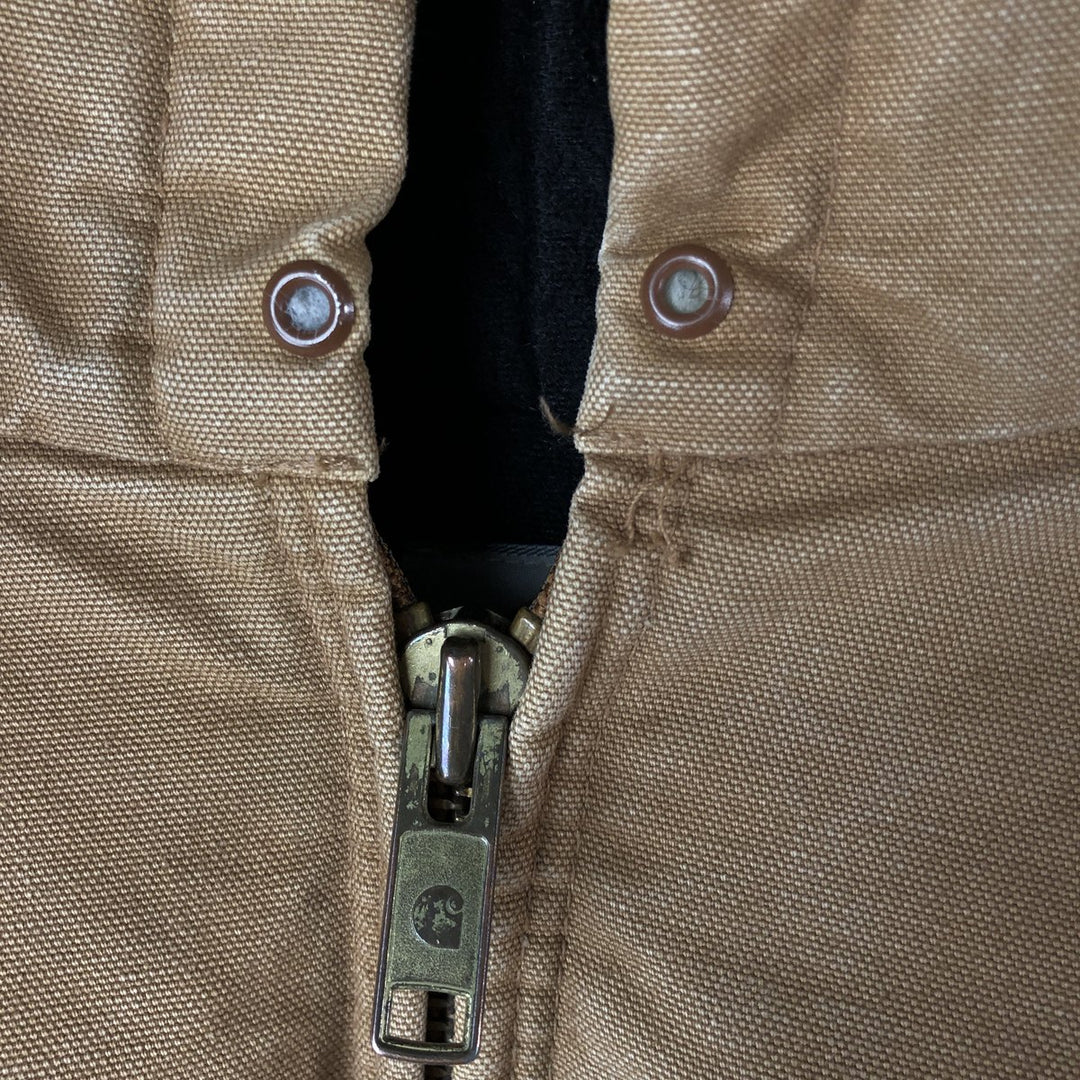 Oversized Carhartt Active Jacket, Padded Duck Full-Zip Hoodie, Made in USA, Men's XXXL cotton ocher yellow type Vintage Second Hand