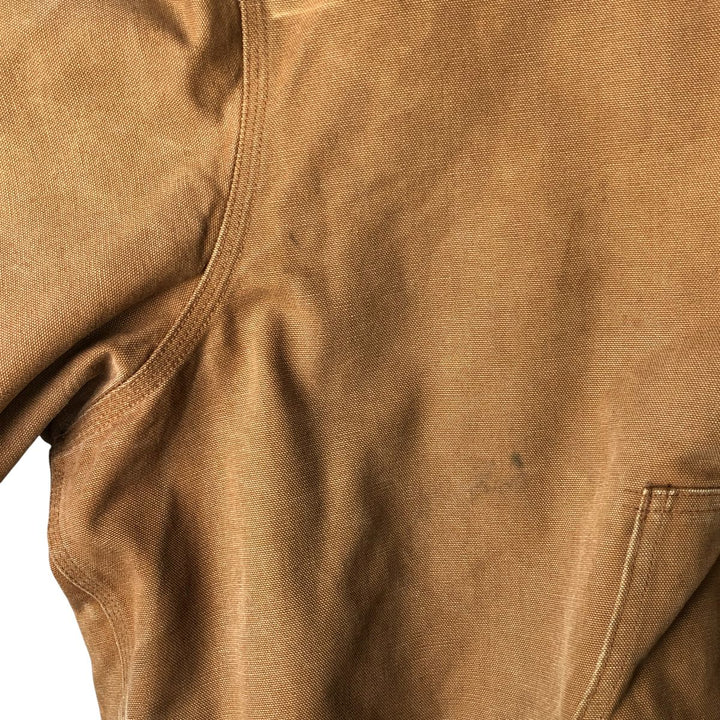 Oversized Carhartt Active Jacket, Padded Duck Full-Zip Hoodie, Made in USA, Men's XXXL cotton ocher yellow type Vintage Second Hand