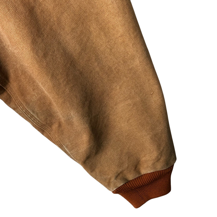 Oversized Carhartt Active Jacket, Padded Duck Full-Zip Hoodie, Made in USA, Men's XXXL cotton ocher yellow type Vintage Second Hand