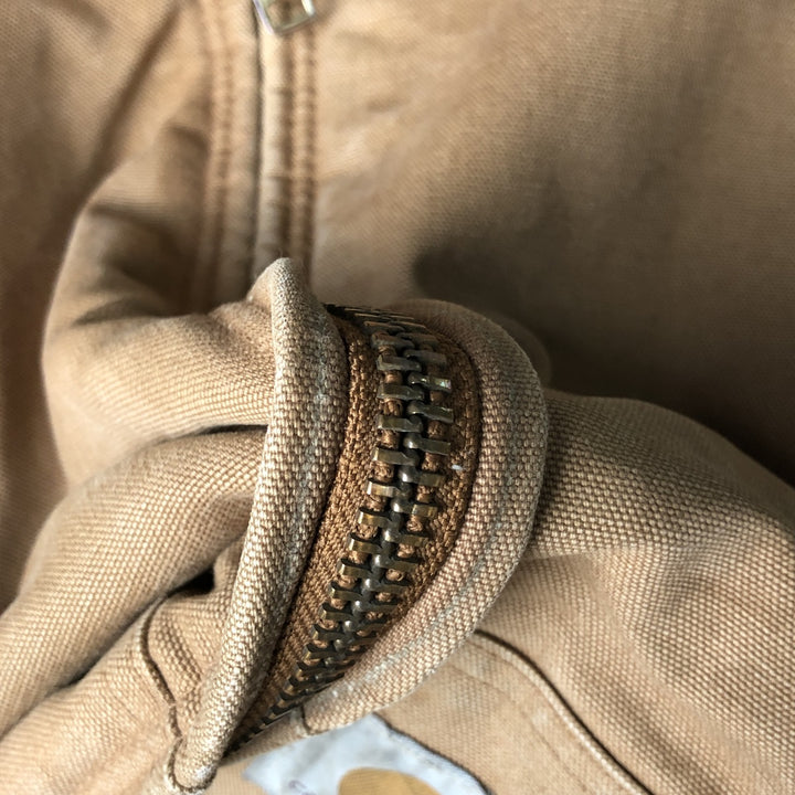 Oversized Carhartt Active Jacket, Padded Duck Full-Zip Hoodie, Made in USA, Men's XXXL cotton ocher yellow type Vintage Second Hand