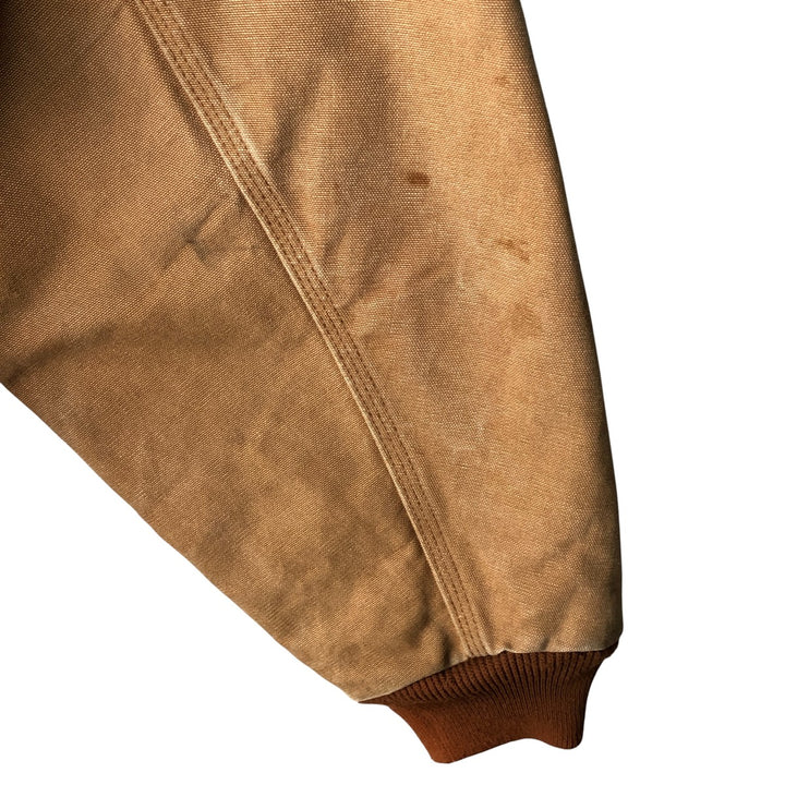 Oversized Carhartt Active Jacket, Padded Duck Full-Zip Hoodie, Made in USA, Men's XXXL cotton ocher yellow type Vintage Second Hand