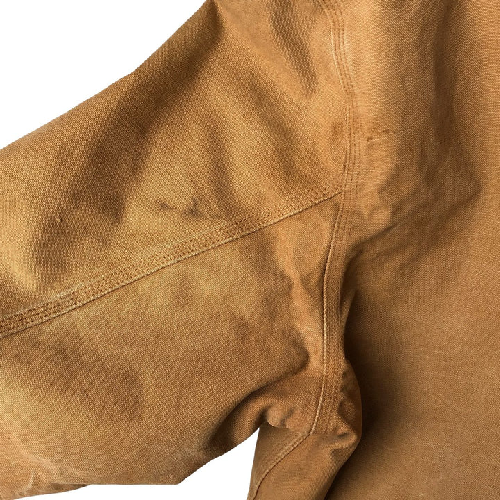 Oversized Carhartt Active Jacket, Padded Duck Full-Zip Hoodie, Made in USA, Men's XXXL cotton ocher yellow type Vintage Second Hand