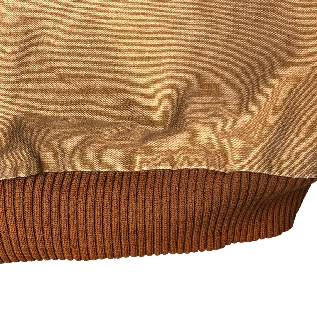 Oversized Carhartt Active Jacket, Padded Duck Full-Zip Hoodie, Made in USA, Men's XXXL cotton ocher yellow type Vintage Second Hand