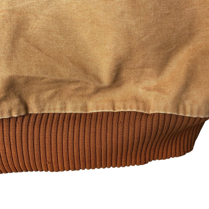 Oversized Carhartt Active Jacket, Padded Duck Full-Zip Hoodie, Made in USA, Men's XXXL cotton ocher yellow type Vintage Second Hand