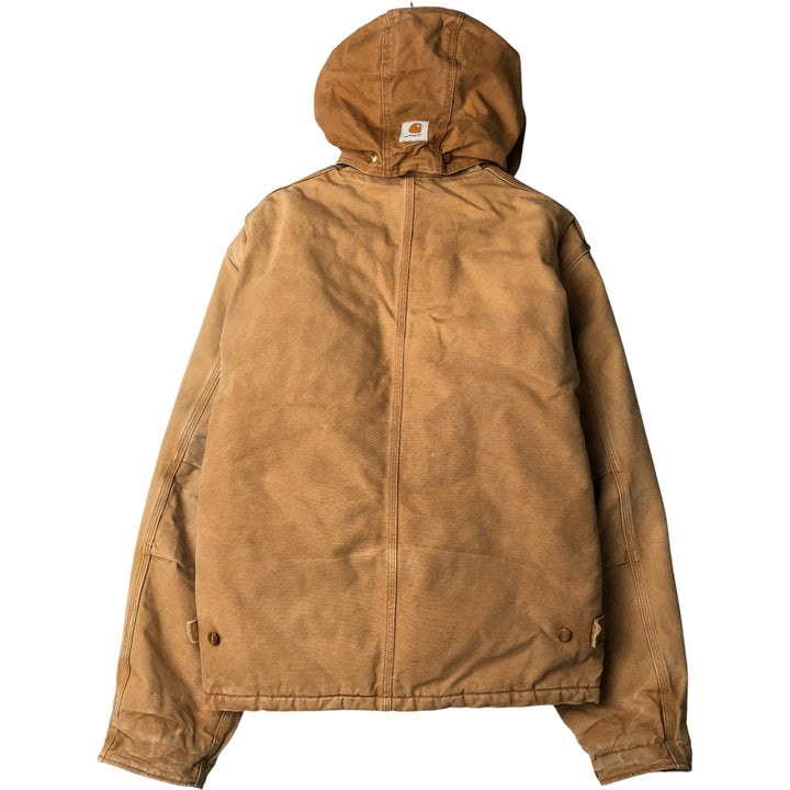 2000'S Carhartt Traditional Jacket, Hooded, Padded, Duck Down Full-Zip Hoodie, Men's XXL cotton ocher yellow type Vintage Second Hand