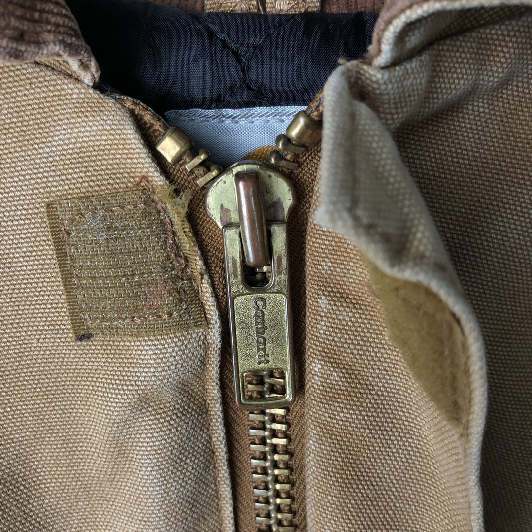2000'S Carhartt Traditional Jacket, Hooded, Padded, Duck Down Full-Zip Hoodie, Men's XXL cotton ocher yellow type Vintage Second Hand