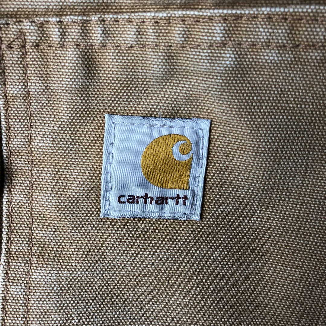 2000'S Carhartt Traditional Jacket, Hooded, Padded, Duck Down Full-Zip Hoodie, Men's XXL cotton ocher yellow type Vintage Second Hand