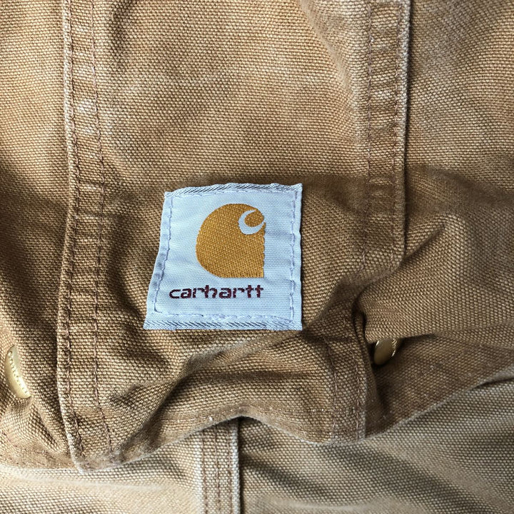 2000'S Carhartt Traditional Jacket, Hooded, Padded, Duck Down Full-Zip Hoodie, Men's XXL cotton ocher yellow type Vintage Second Hand