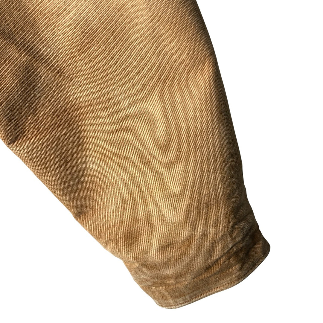 2000'S Carhartt Traditional Jacket, Hooded, Padded, Duck Down Full-Zip Hoodie, Men's XXL cotton ocher yellow type Vintage Second Hand