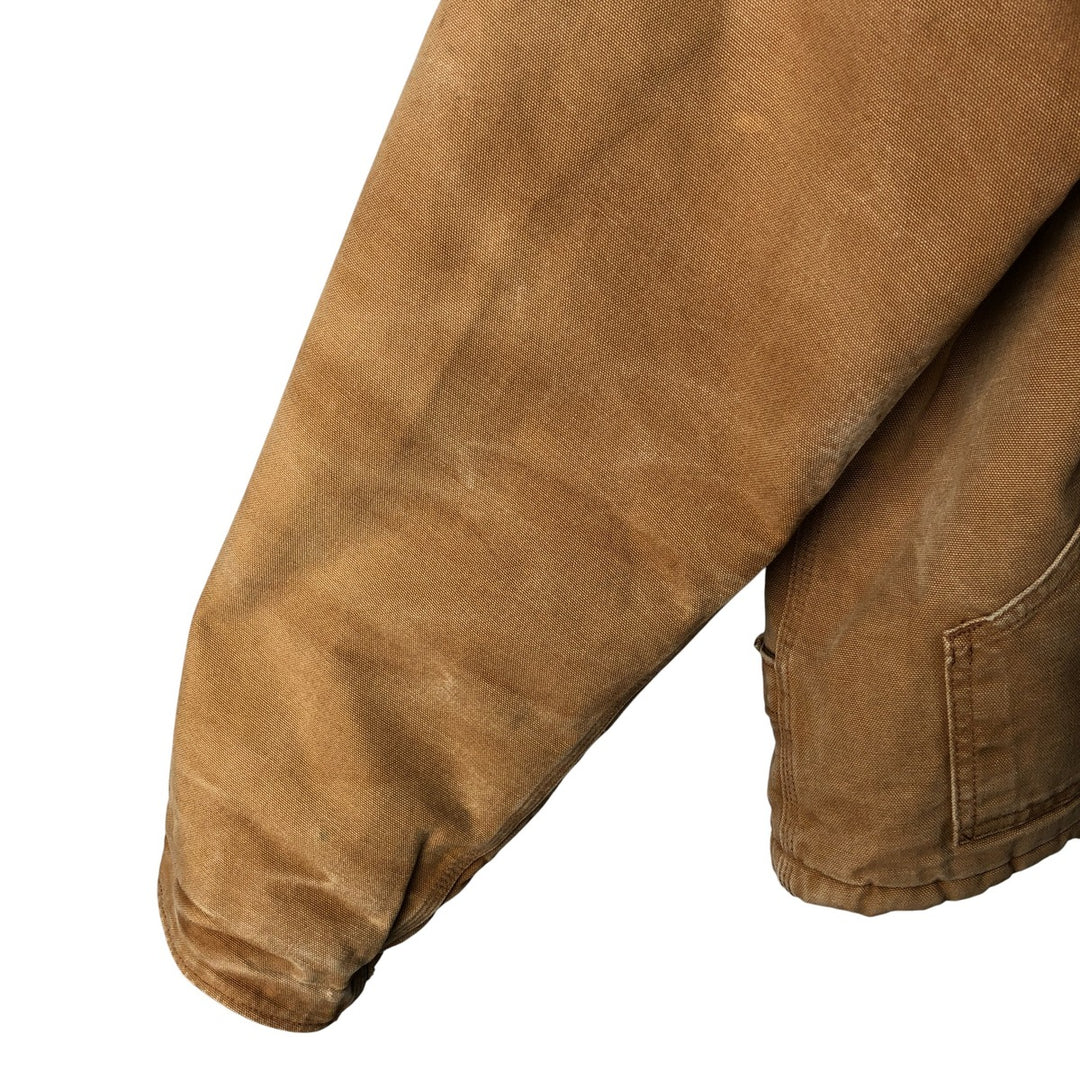 2000'S Carhartt Traditional Jacket, Hooded, Padded, Duck Down Full-Zip Hoodie, Men's XXL cotton ocher yellow type Vintage Second Hand