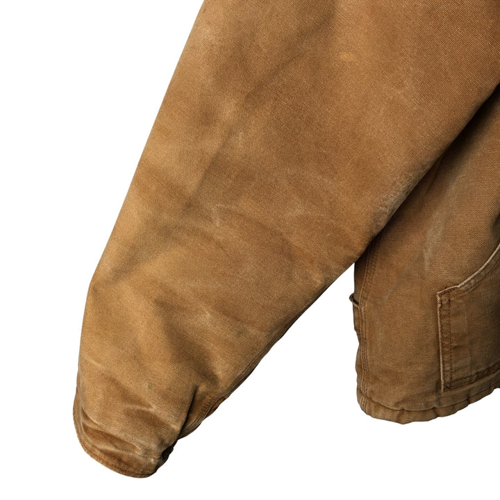 2000'S Carhartt Traditional Jacket, Hooded, Padded, Duck Down Full-Zip Hoodie, Men's XXL cotton ocher yellow type Vintage Second Hand