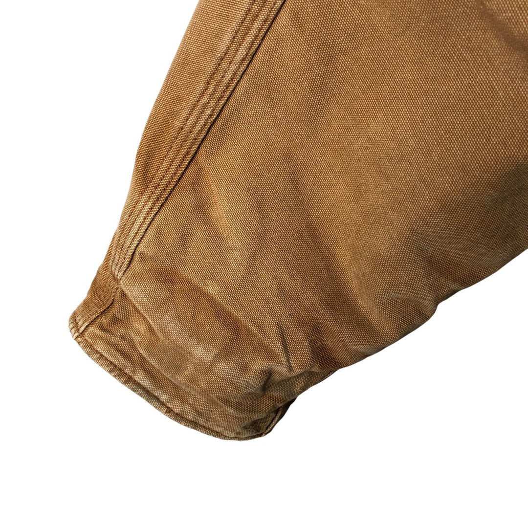 2000'S Carhartt Traditional Jacket, Hooded, Padded, Duck Down Full-Zip Hoodie, Men's XXL cotton ocher yellow type Vintage Second Hand