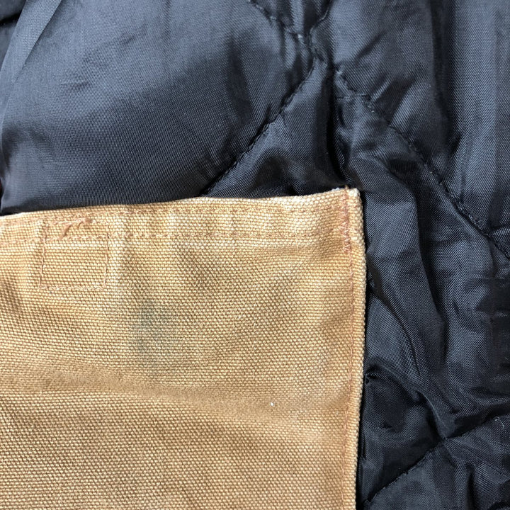 2000'S Carhartt Traditional Jacket, Hooded, Padded, Duck Down Full-Zip Hoodie, Men's XXL cotton ocher yellow type Vintage Second Hand