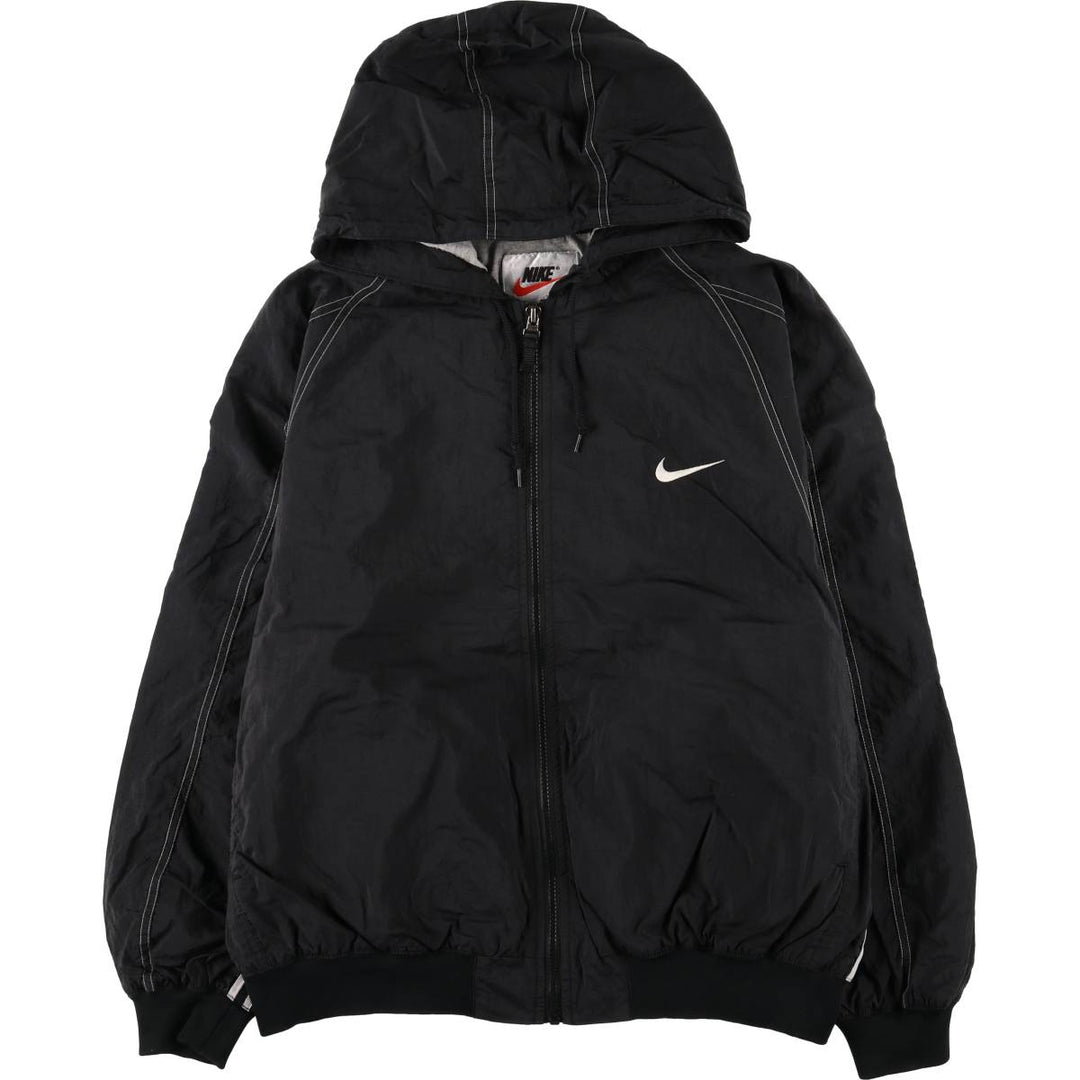 90'S Nike NIKE nylon hoodie, men's XL size, vintage Nylon black type Vintage Second Hand