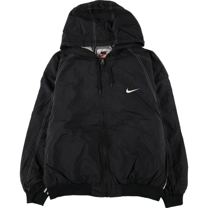 90'S Nike NIKE nylon hoodie, men's XL size, vintage Nylon black type Vintage Second Hand