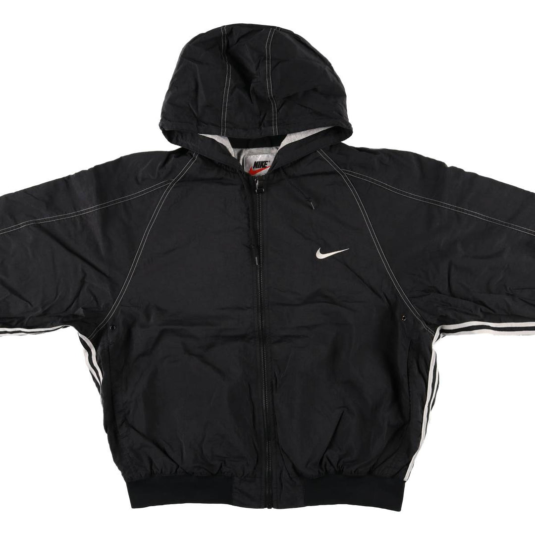 90'S Nike NIKE nylon hoodie, men's XL size, vintage Nylon black type Vintage Second Hand