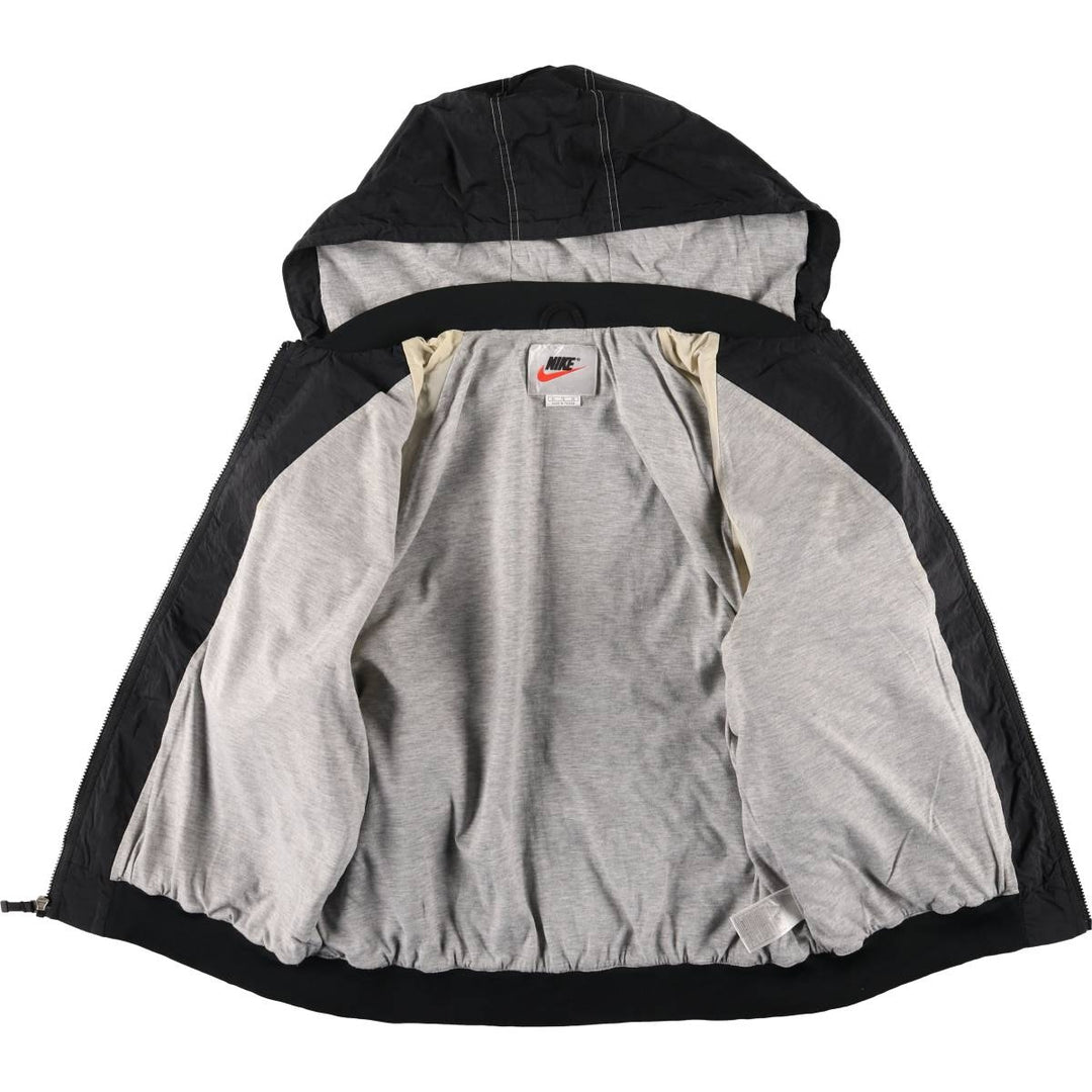 90'S Nike NIKE nylon hoodie, men's XL size, vintage Nylon black type Vintage Second Hand