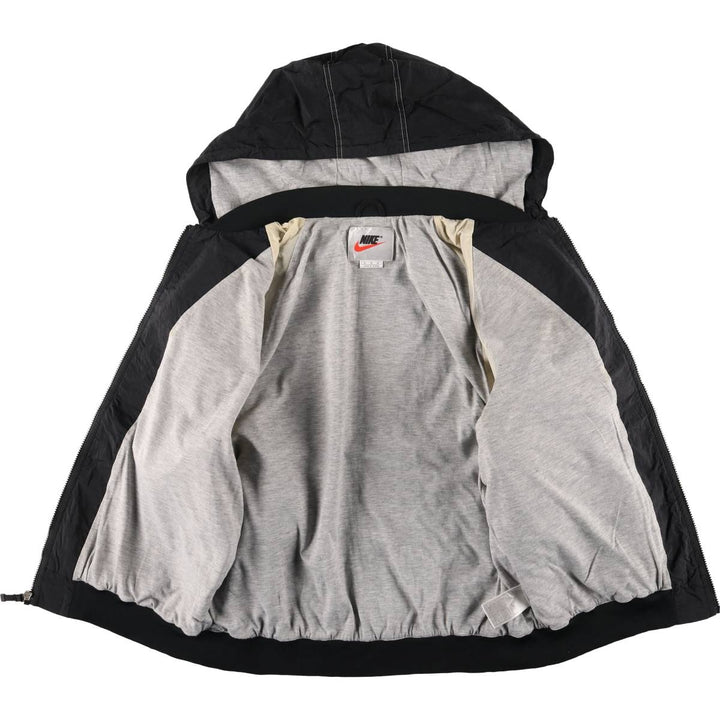 90'S Nike NIKE nylon hoodie, men's XL size, vintage Nylon black type Vintage Second Hand