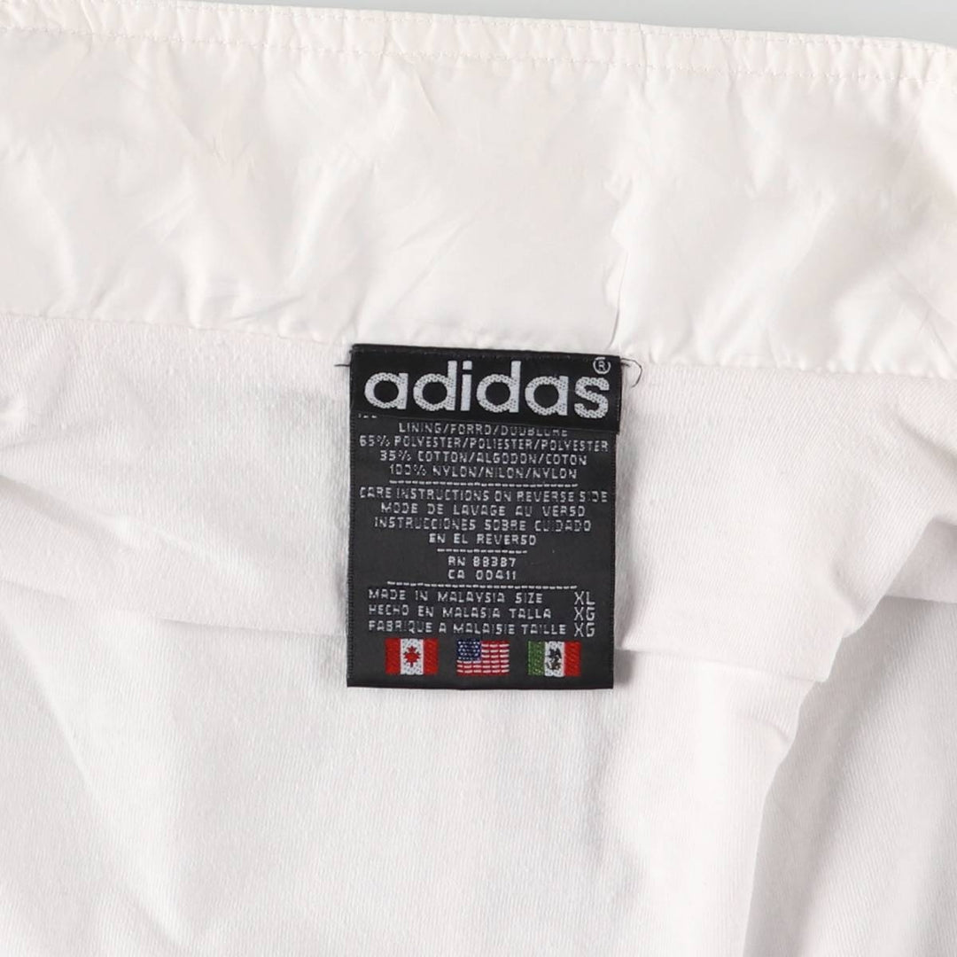 Vintage 80s-90'S Adidas windbreaker, men's size XL polyester white type Vintage Second Hand