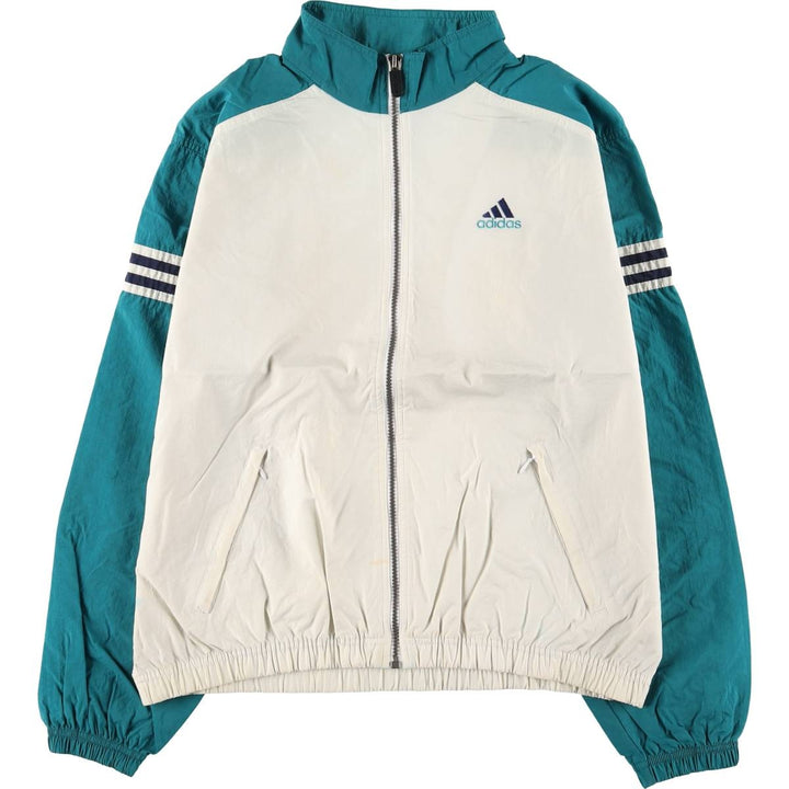 90'S Adidas Nylon Jacket, Men's Size L, Vintage Nylon unbleached Vintage Second Hand