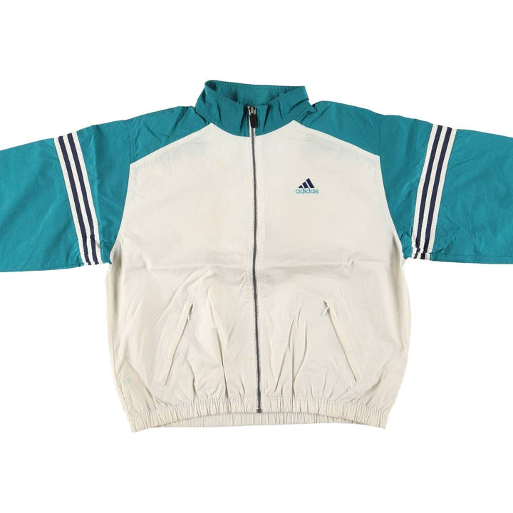 90'S Adidas Nylon Jacket, Men's Size L, Vintage Nylon unbleached Vintage Second Hand