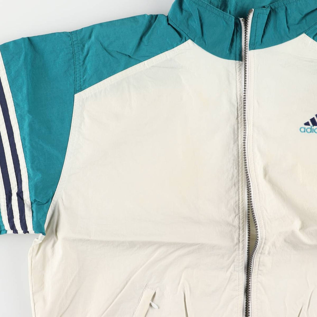 90'S Adidas Nylon Jacket, Men's Size L, Vintage Nylon unbleached Vintage Second Hand