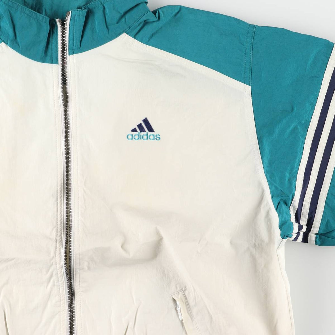 90'S Adidas Nylon Jacket, Men's Size L, Vintage Nylon unbleached Vintage Second Hand